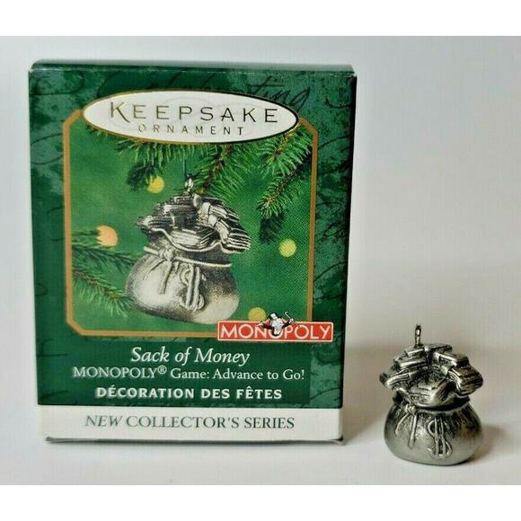 2000 Sack of Money Hallmark Ornament Mini Monopoly Game Series U119/5341 - Picture 1 of 3